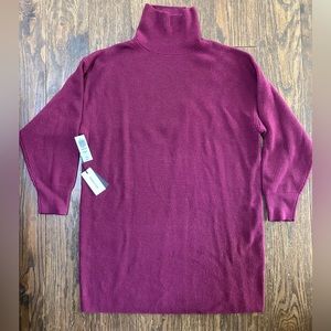 NWT Aritzia Babaton Maclean 100% Wool Turtleneck Sweater Dress in Grapevine XS